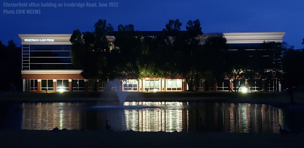 Chesterfield Office Building at night